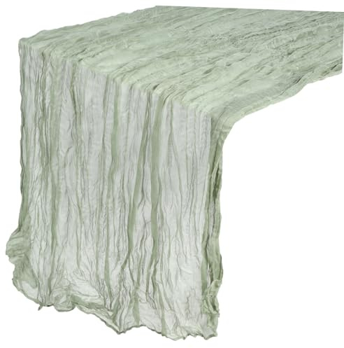 Cabilock Grüner Tischläufer aus Polyester mit Plissiertem Design Multifunktional und Festlich für Partys und Elegante Wohnraumdekoration Geeignet
