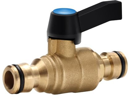 OPERMAXER Kupplung mit Regulierventil：Schlauchverbinder mit Absperrventil, Universal Massiv Messing Ventil für Steuerventile, die den Wasserdurchfluss stufenlos regeln und absperren