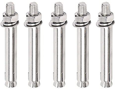 JIEYUZYUO 5 Stück Edelstahl-Spreizbolzen M14 X 80–M14 X 120 Mm Sechskantmutter Spreizhülse Ankerbolzen Hochleistungs-Befestigungsanker/M14X100Mm