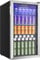EUHOMY 90L Drinks Fridge, 126 Can Beer Fridge with Glass Door, Small Refrigerator with Adjustable Shelves for Soda Beer or Wine, Home/Bar/Office, Silver, Steel, One-Touch Control