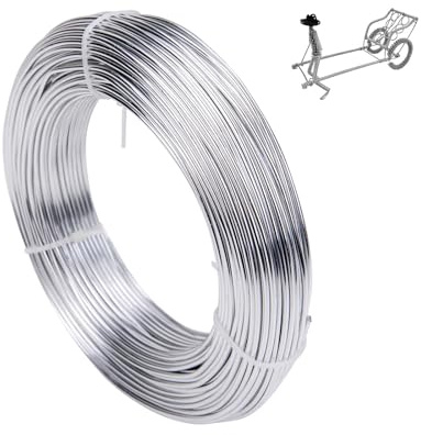 2mm x 30m basteldraht,aluminiumdraht,schmuckdraht,draht zum basteln,aluminium-draht,aluminium craft wire,bindedraht modellierdraht für dekoteile, DIY-skulpturen,kranzherstellung & bonsai-bäume-silber