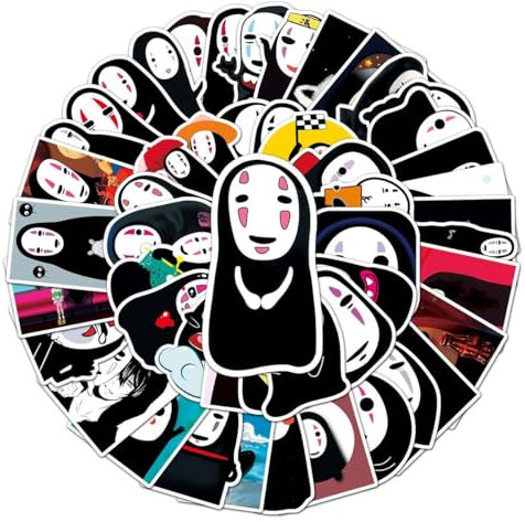 50 Stück Laptop Aufkleber No Face Man, Wasserfeste PVC-Aufkleber für DIY-Dekoration, Graffiti-Stil Stickers für Autos Motorräder Laptops Fahrräder Skateboards Skier Snowboards Gepäck etc.