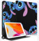 Stitch Pattern for iPad mini 6/7 Case Cover, Protective Smart Stand Folio Case with Auto Wake/Sleep, Black