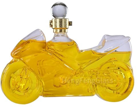 DUOAZJL Statue d'art - Carafe à Whisky Moto 750 ML, Carafe à Whisky, Carafe à vin ou à Liqueur, Bouteille Vide en Verre Moto, canette scellée en Forme de Voiture