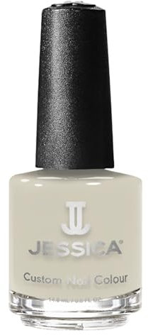 JESSICA Custom Colour Nail Polish | Long Lasting Nail Varnish with Salon Professional Finish | Award-Winning Polish, Helps Strengthen Nails | Misty Muted Grey Crème | Let’s Dew This | 14.8ml