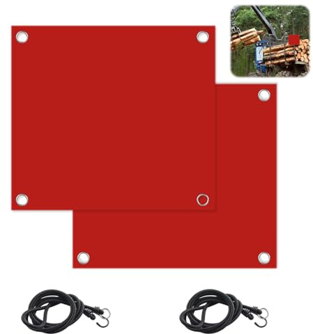 Rote Warnflagge 30x30cm, 2 Stück Warnfahne Rote Fahne überlänge | Warnflaggen mit Gummiseil Kupferschnallen Flagge, für Überlänge-Transport mit Fahrradträger, Auto, Wohnwagen und Anhänger