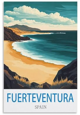 CTZIKWW Fuerteventura Spanien Vintage Reiseposter 30 x 45 cm Leinwand Kunstdrucke Bild Wandkunst Gemälde