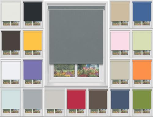 EUROBLINDS - Made to Measure Roller Blind In Cassette with Matching Fascia in Dimout, Blackout Polyester & Wipeable Blackout PVC Materials - Child Safe Metal Tube with Fittings