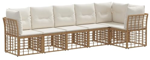 vidaXL Gartensofa-Set Poly-Rattan, Moderne, witterungsbeständige, modulare Garten-Sofa-Garnitur, verstellbare Füße, gemütliche Sitzgruppe für draußen