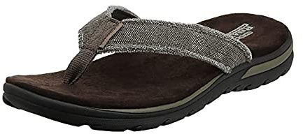 Skechers Men's Flip-Flop Supreme- Bosnia, Chocolate, 12 UK Wide