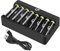 AA AAA Battery Charger, LP 8 Slot Charger & 2300mAh AA (4-Pack) & 1000mAh AAA (4-Pack) Ni-MH Rechargeable Battery for Wireless Mouses, Kids Toys, Remotes, Microphones, Game Controllers & More