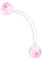Paula & Fritz® Bauch-nabelpiercing Schwangerschafts-Piercing Glitzerkugeln Bio Flexibler Stab Acrylkugel Bauch-Piercing Nabel pink