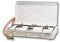 Rsonic tragbarer Campingherd | Gaskocher Campingkocher | Tischkocher mit Deckel | Weiß | 2.5-4.8KW | inkl. Regler + Schlauch (3-flammig)