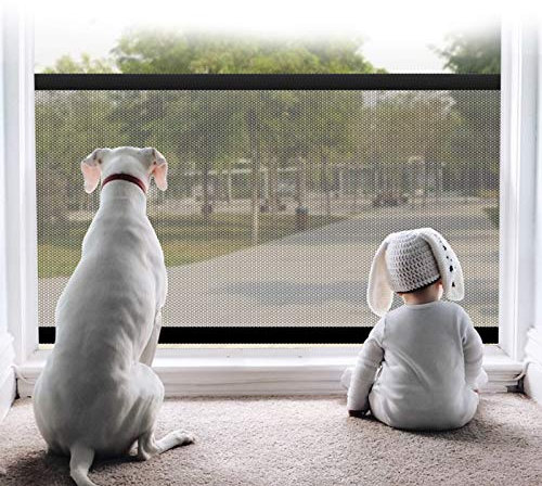 PJDDP Barrière De Sécurité Chien,Magic Gate,Barriere Animaux, Barrière Pour Animal Domestique,Convient Aux Chiens, Chats, Couloirs, Cuisines, Chambres À Coucher, Escaliers, 2Er Pack(110 X 72Cm)