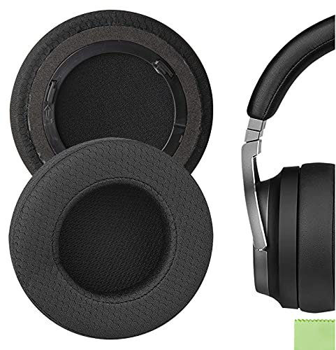 Geekria Comfort Mesh Fabric Replacement Ear Pads for Corsair Virtuoso RGB/Wireless SE/Wireless XT Headphones Ear Cushions, Repair Parts (Black)