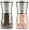ZENO Salt and Pepper Grinder - Set of 2 | Salt and Pepper Mills | Stainless Steel Salt and Pepper Grinder Set | Pepper Grinder | Salt Grinder