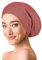 OLESILK Seide & Baumwolle Slouch Beanie Mütze Schlafhaube Seide Chemo Kopfbedeckung dünne leichte und weiche Laufmütze Strickmütze Unisex Jersey Sommermütze verstellbar für Damen & Herren, Ziegelrot