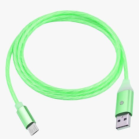 Xivip Micro USB Cable Led Light Up Charging Cable, Charger Android Phone Cord with Switch On/Off Compatible Samsung Galaxy S7 Edge S6 S5, Note 5, LG, Sony, Kindle, PS4, Xbox, Green