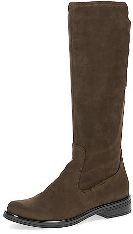 CAPRICE Damen Hohe Stiefel ohne Absatz Airmotion Flach bis zum Knie Weite G, Grün (Khaki Stretch), 40 EU