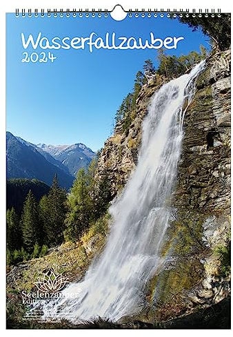 Wasserfallzauber DIN A4 Kalender für 2024 Wasserfall Wasserfälle und Kaskaden - Seelenzauber