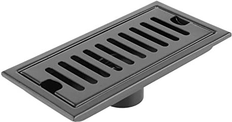 Miskall Rechteckiger Bodenablauf, Rechteckiger Bodenablauf Mit Kapselmuster-Gitter, Abnehmbarer Duschablauf aus Edelstahl, Linearer Schwarzer Abfluss Für Badezimmer