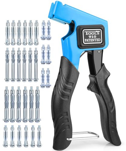Montagezang für Hohlraumdübel Set mit 30 Teil Hohlraumdübel Metal in 5 Größen Hohlraumdübel Zange Set Funktioniert M3/M4/M5/M6/M8 Molly-Schrauben