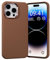 BARALARIQIU Magnetica Cover per iPhone 14 Pro Max Design in Pelle PC Rigido Antiurto Compatibile con MagSafe Retro Custodia Marrone