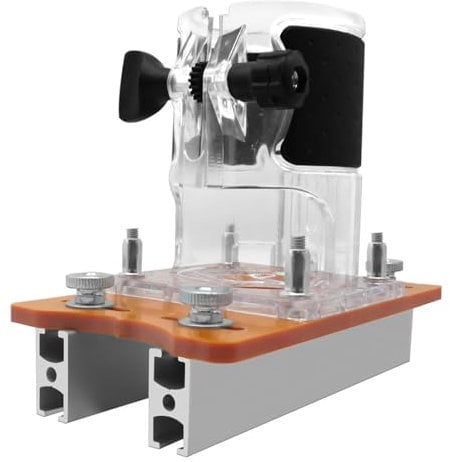 2 in 1 Compact Wood Palm Router Base, Aluminum Alloy Electric Trimmer Router Base Router Slotting Bracket Table Insert Plate for Carbinet Closet Furniture