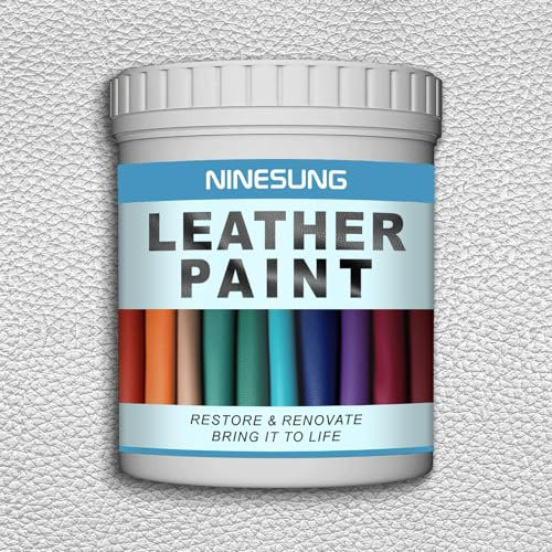 Leather Paint- White Shoe Paint, Restorer of Your Furniture, Shoes, Purses, Sneakers, Jacket, Sofa, Boat Or Car Seat, Super Easy Use to Match Any Color, Pleather, Genuine (White, 4 Ounces)