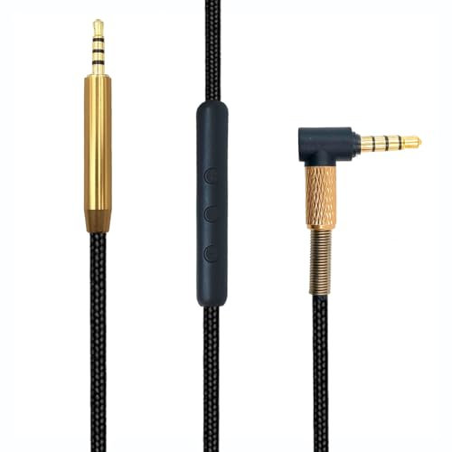SPTSSWET Replacement Audio Cable Cord for Bose QC25,45 35,NC 700,OE2,2i with in Line Mic Volume Control Nylon Braided,Black 5ft