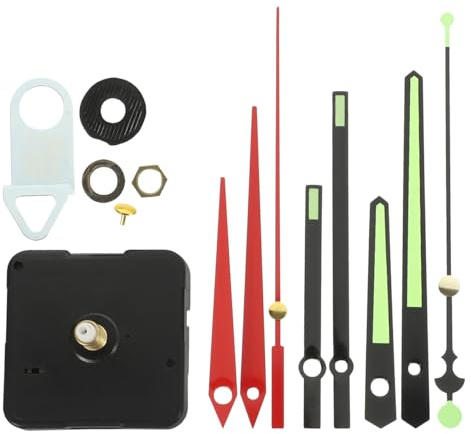 Lautloses Quarz Uhrwerk für Wanduhr mit Leuchtzeigern | Lautloser Lauf ohne Ticken, fluoreszierende Zeiger für die Nacht, 3 Zeiger-Sets inklusive, für AA Batterie, ideal für DIY