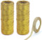 2 rotoli di cordoncino oro da 1,5 mm, 200 m, corda dorata, per fai da te, decorazione natalizia, confezione regalo