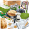 Sauerteig Brot Bakset mit hochwertigem Emaillepott und Gärkorb Brot Natur Roggenbrot Gärkorb Set Gärkorb Rund, Handgebacken Brotbackset, geeignet für Hobbybäcker und Sauerteig Brot Liebhaber (Grün)