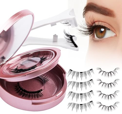 Cils Magnetique Avec Applicateur, 2 Paires Faux Cils Magnetique Kit De Cils Réutilisable Sans Colle, Facile à Porter Et à Enlever(kit magnétique cils X806-2P)