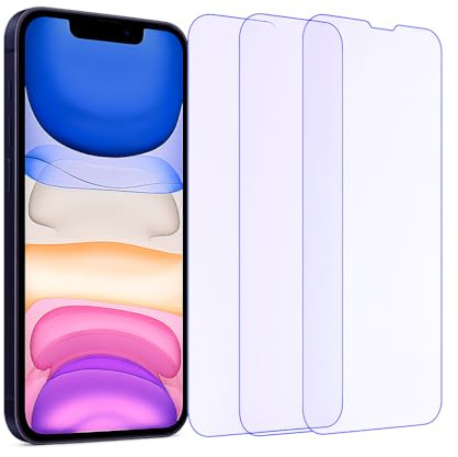 Generico HD Blue Light Screen Protector for iPhone 13 [3 Pieces] | Anti-Visual Fatigue, Ultra Clear, Self-Regenerating, Anti-Bubbles | Mounting Kit Included | Smartphone Protection