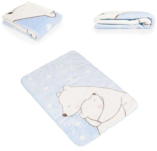 Cangaroo Babydecke 110 x 80 cm Softy Sweet Bärenmotiv Kuscheldecke Schmusedecke blau