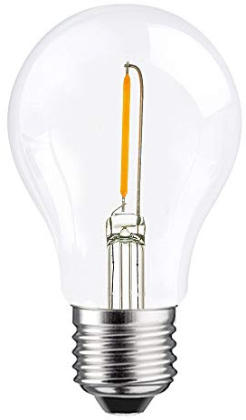 NCC-Licht LED Lampe A60 Birne E27 1W 120lm Warmweiß 2700K | LED Leuchtmittel aus klarem Glas, ersetzt 15W Glühlampe, gemütliches Licht ideal für Wohnbereiche