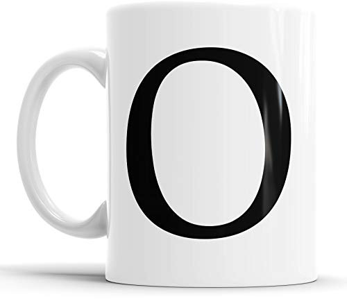 Faithful Prints Alphabet Mug Letter Mugs Initial Coffee Cup Birthday Fathers Day Gift (Letter O)