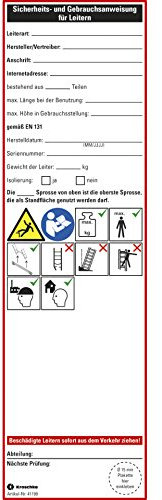 LEMAX® Aufkleber Leiter-Gebrauchsanweisung Anlegeleiter,Folie,selbstkl.65x225mm,2/Bogen
