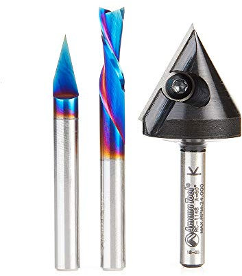 Amana Tool AMS-113 3-Pc CNC Starter Router Bit Pack