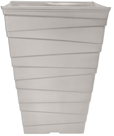 Muddy Hands 30 Litre Beige Grey Large Plastic Plant Pot Outdoor Garden Tall Square Flower Tree Planter