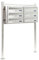 Wiltec 6er Briefkastenanlage Edelstahl 270 x 898 x 1150 mm, Standbriefkasten mit 2x3 Fächern, Schlüssel und Namensschild, Briefkasten Postkasten mit Ständer