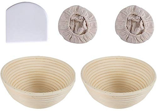2 Pcs Round Bread Proofing Basket | Natural Rattan Sourdough Proving Basket | Professional Bread Proving Bowl | Baking Bowl Dough Gift - 2, 22cmx8cm/8 3/4inchx3 1/8inch