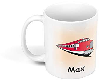 Sunnywall Personalisierte Kinder-Tasse aus Kunststoff mit Namen Riesige Auswahl an Motiven bruchsicher (E-Lok Lokomotive 44)