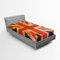 ABAKUHAUS England Spannbetttuch, Union Jack Motiv Grunge, Soft Dekorativer Stoff Bettwäsche Rund-um Elastischer Gummizug, 140 cm x 200 cm, Night Blue Vermilion
