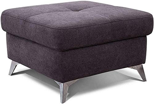 CAVADORE Polsterhocker Bali / Trendiger Sofahocker passend zum Ecksofa Bali / 72 x 46 x 72 / Dunkelgrau