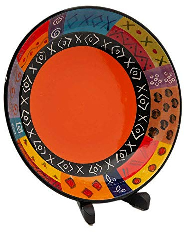 Kapula Hand Painted Ceramic Large Pasta Bowl - South African Multi Coloured Ethnic Design - Dishwasher and Microwave Safe