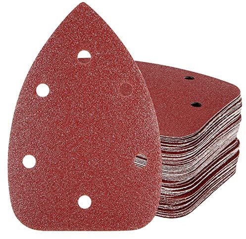 HYCHIKA 60PCS Sanding Pads, (Only for HYCHIKA 200W Mouse Sander, Model Number: FL118A), 6 Holes Hook and Loop 60/80/100/120/180/240 Grits Mouse Sander Pads