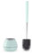 BOOMJOY Toilet Brush with Holder, Silicone Toilet Bowl Brush with Tweezers for Bathroom, RV- Green/Aqua