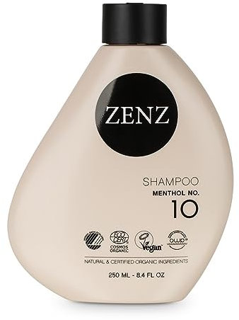 ZENZ | Shampoo | Menthol No. 10 | 250 ml | Erfrischender Duft von Menthol, Eukalyptus und Vanille | Silikonfrei | Geeignet für feines und fettiges Haar | Für alle Haartypen